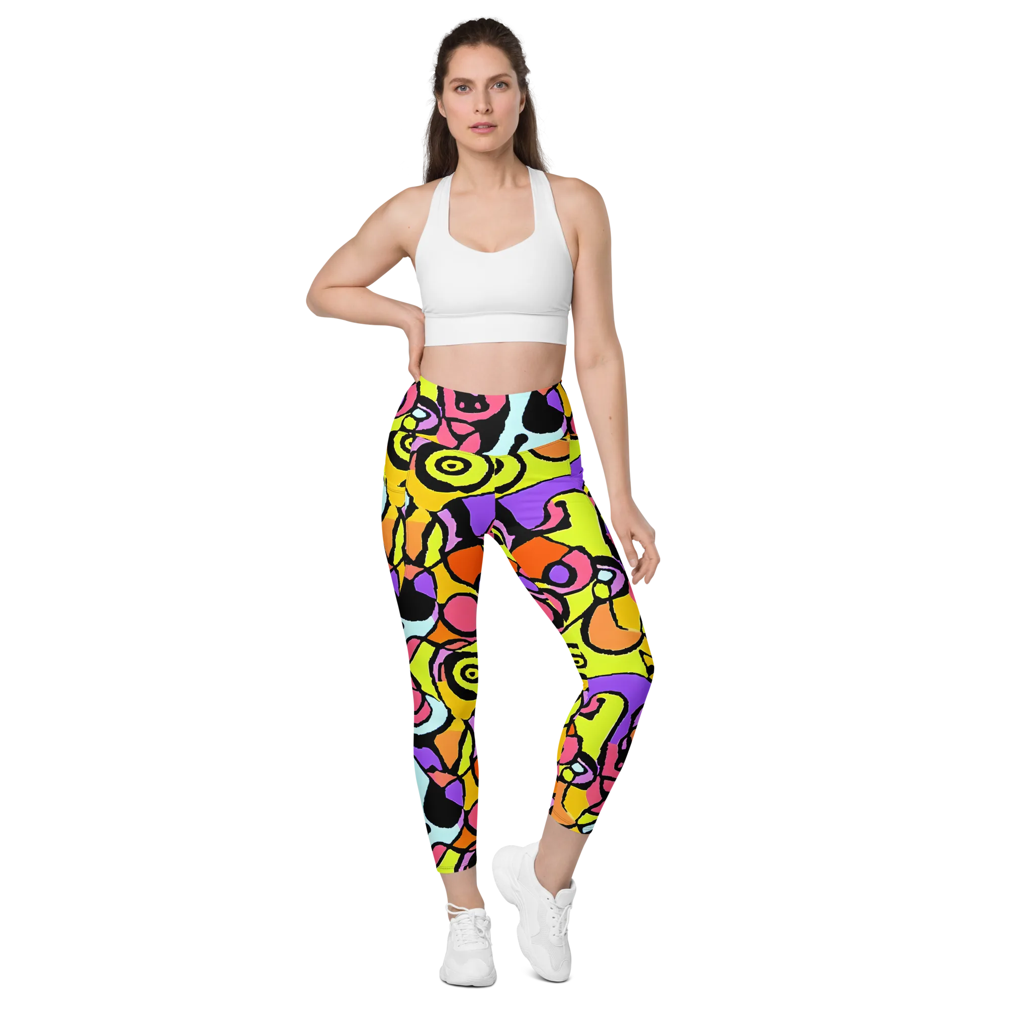 Spirals of Joy on Leggings with Pockets — Front