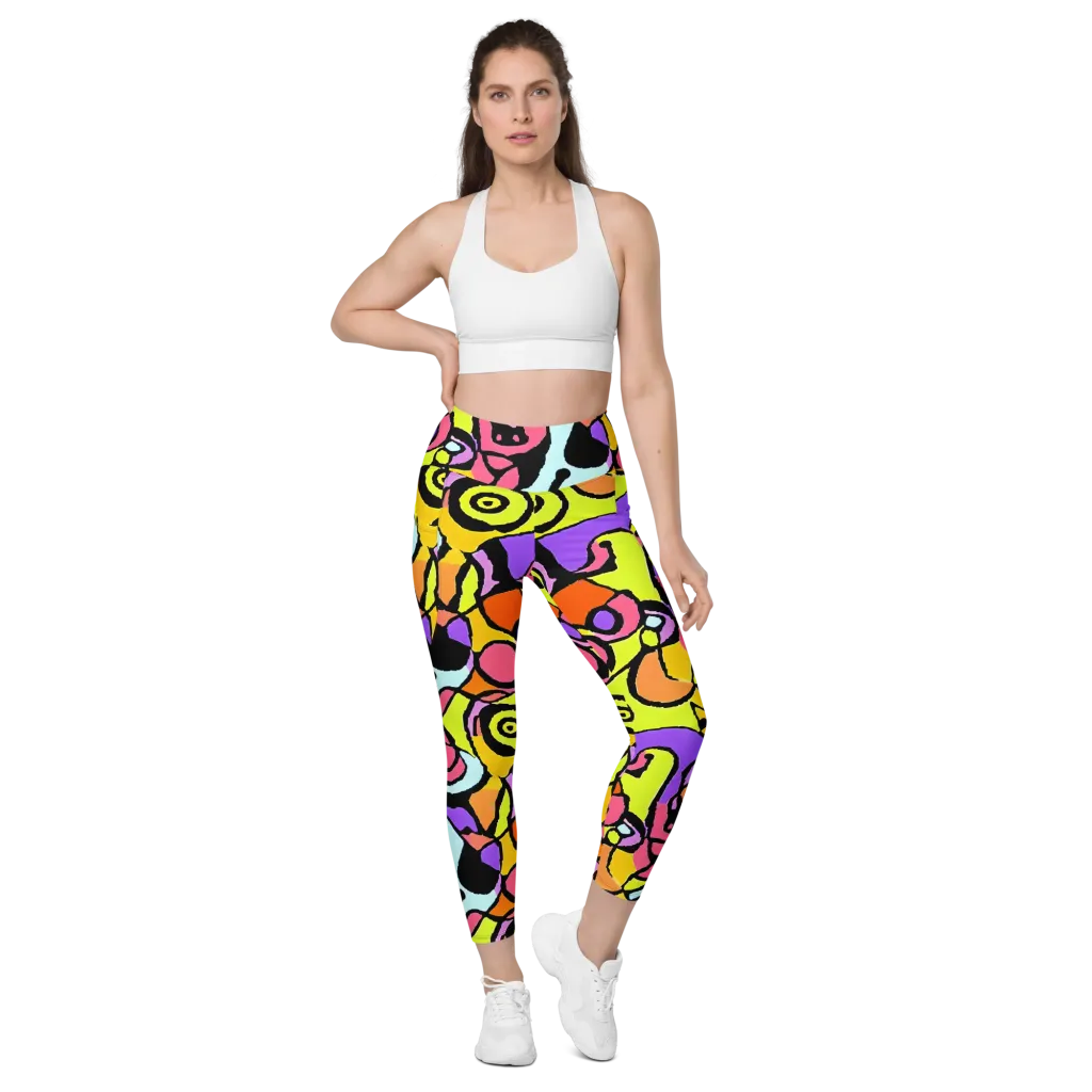 Spirals of Joy on Leggings with Pockets — Front