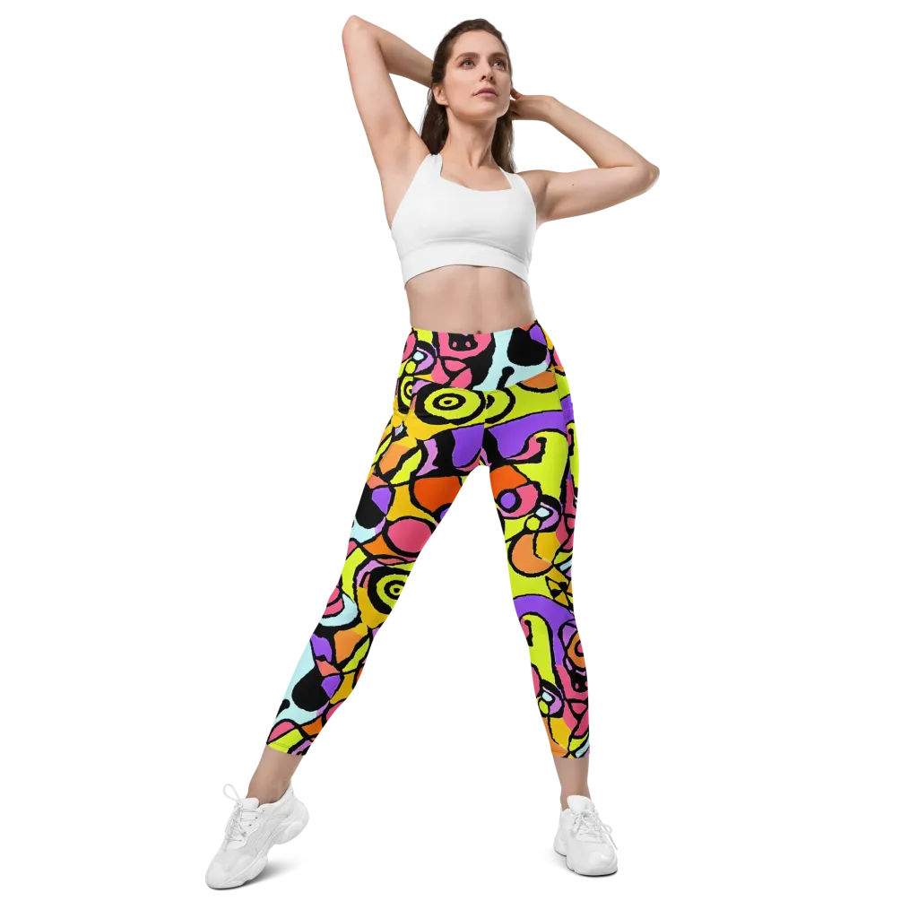 Spirals of Joy on Leggings with Pockets — Front