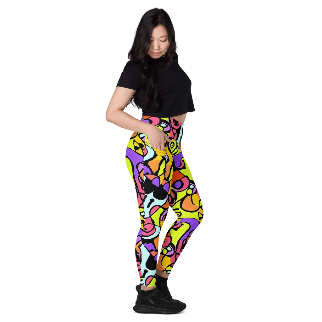 Spirals of Joy on Leggings with Pockets — Right