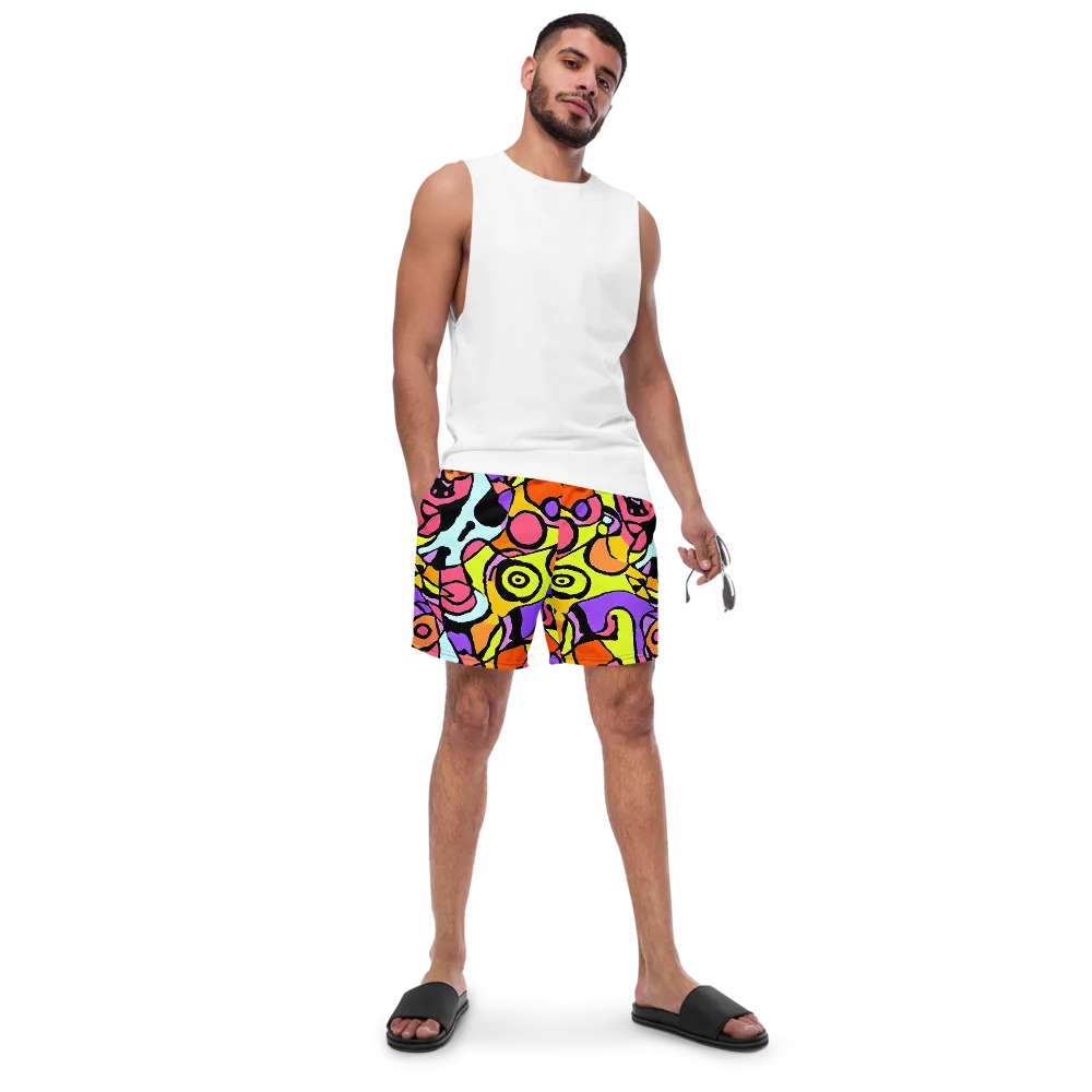 Spirals of Joy on Swim Trunks — Front