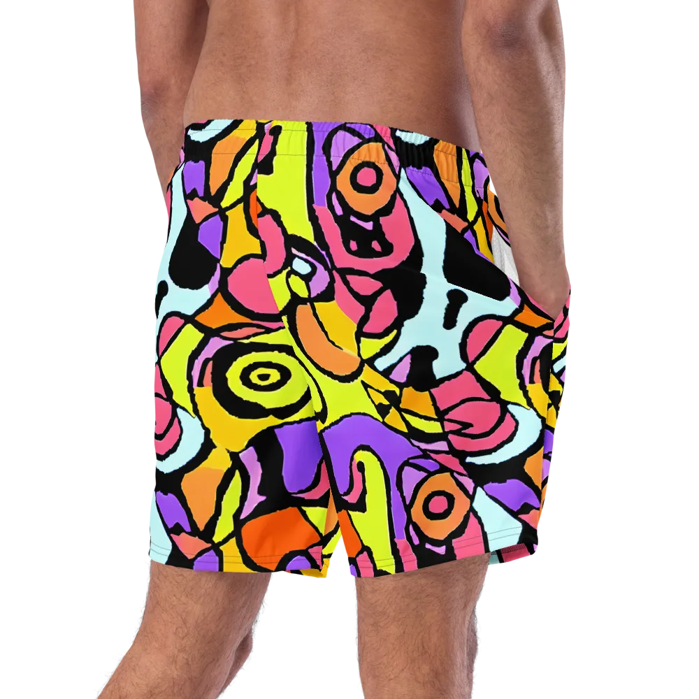 Spirals of Joy on Swim Trunks — Right Back