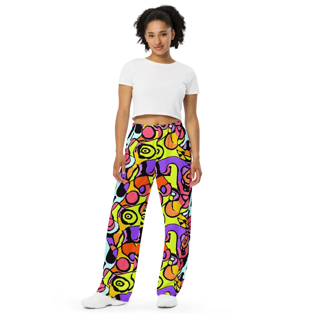 Spirals of Joy on Wide-Leg Pants — Front