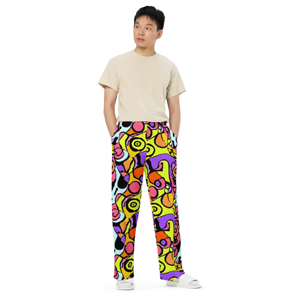 Spirals of Joy on Wide-Leg Pants — Front