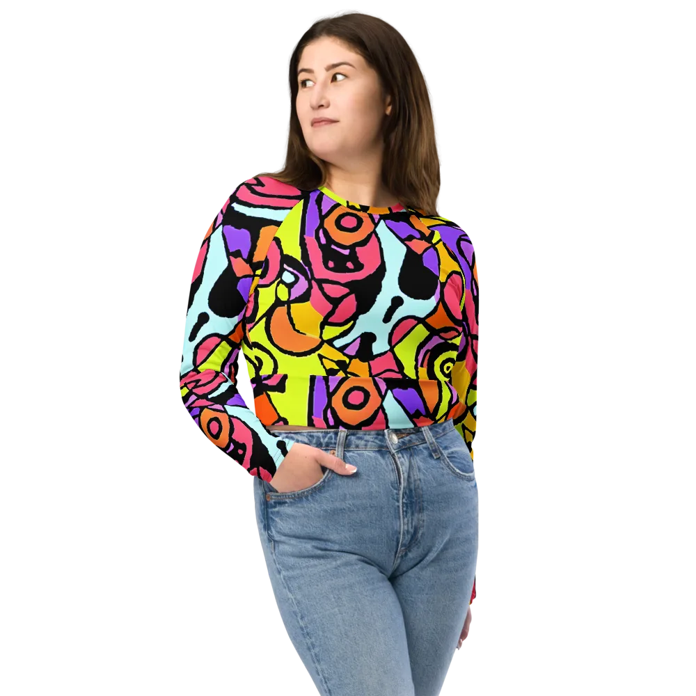 Spirals of Joy on Long Sleeve Crop Top — Front