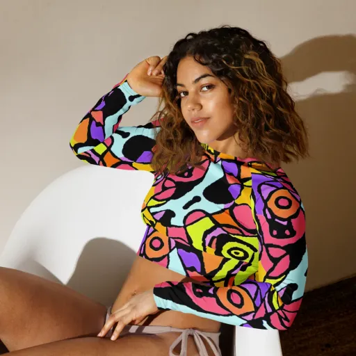 Spirals of Joy on a Long Sleeve Crop Top