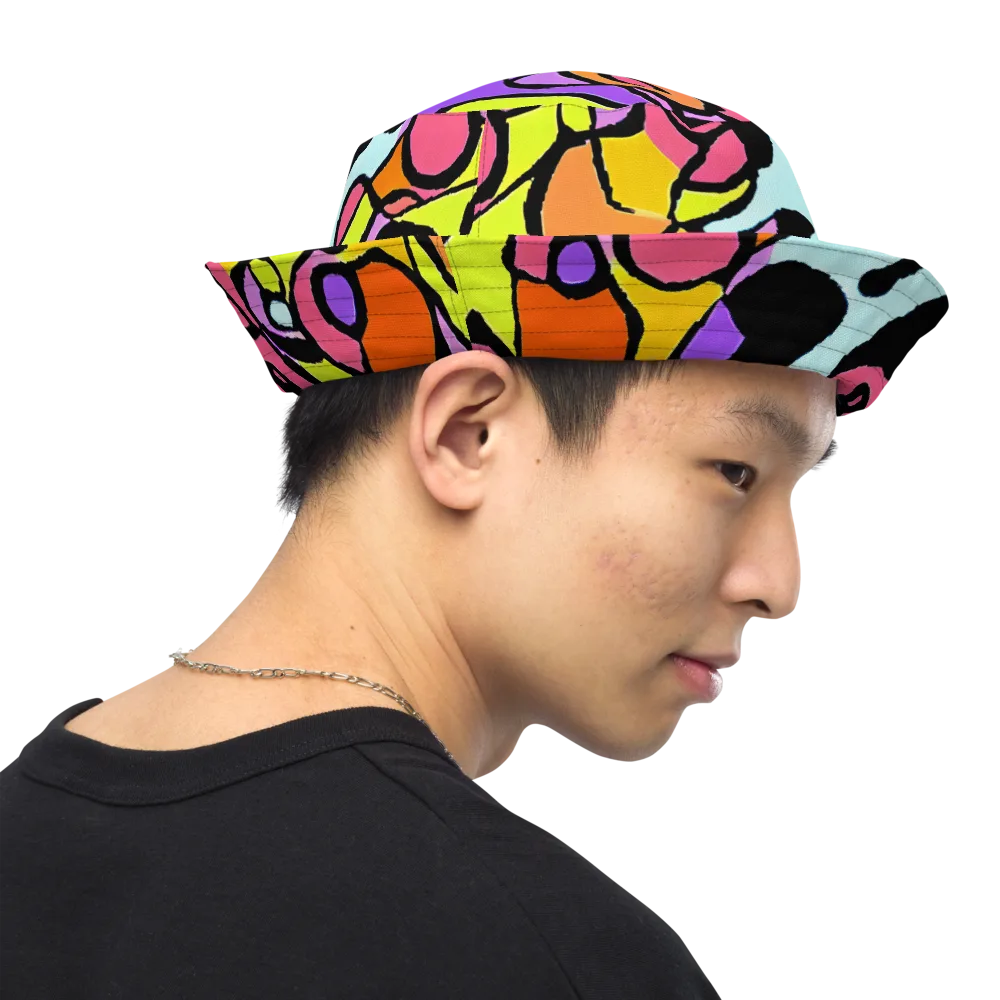 Spirals of Joy on Reversible Bucket Hat — Right Outside
