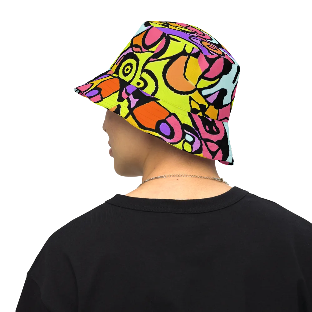 Spirals of Joy on Reversible Bucket Hat — Back Inside