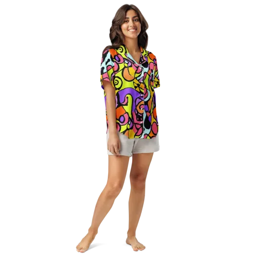 Spirals of Joy on a Women's Short Sleeve Pajama Top
