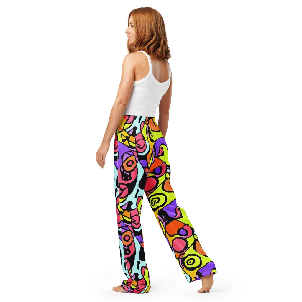 Spirals of Joy on Women's Pajama Pants — Back