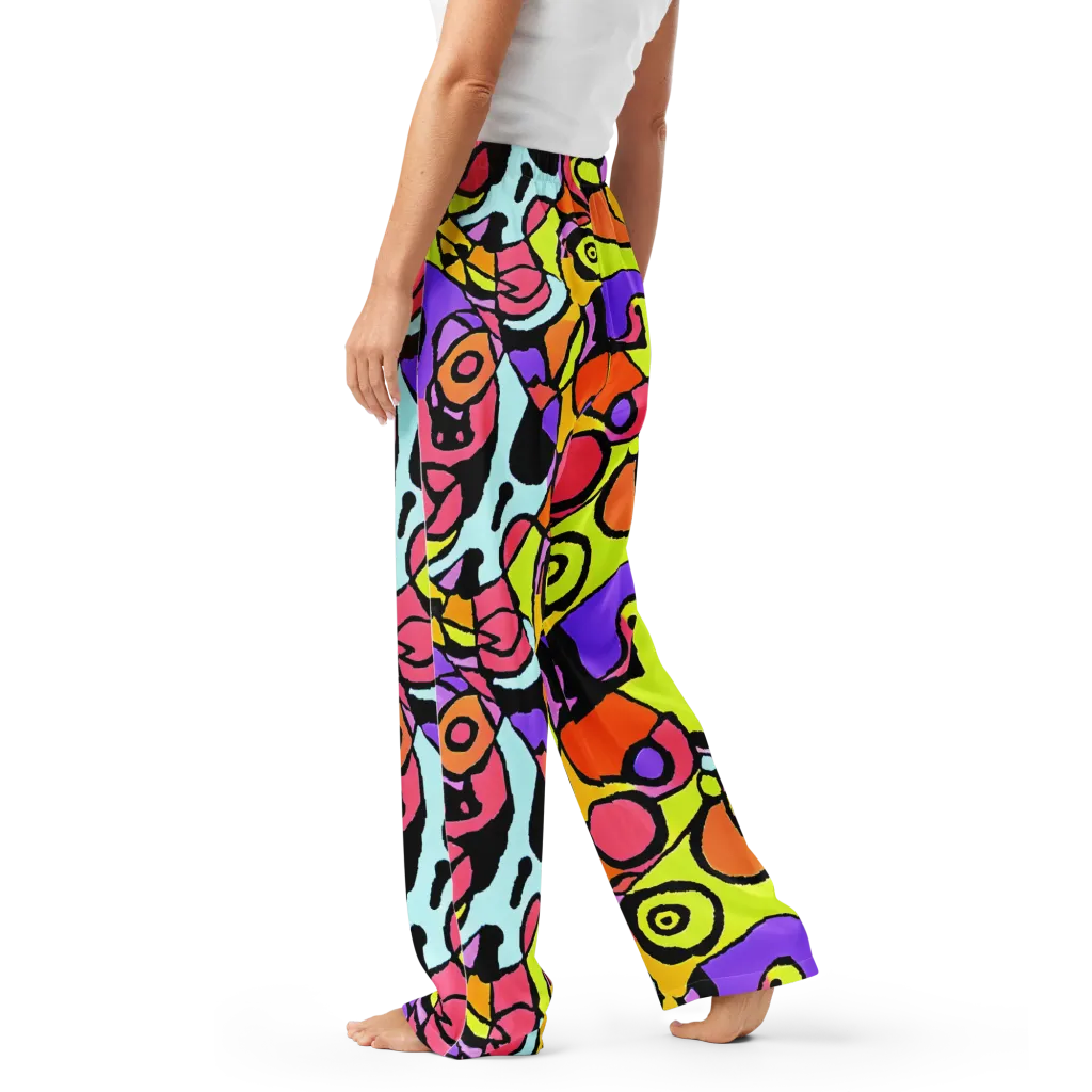 Spirals of Joy on Women's Pajama Pants — Left