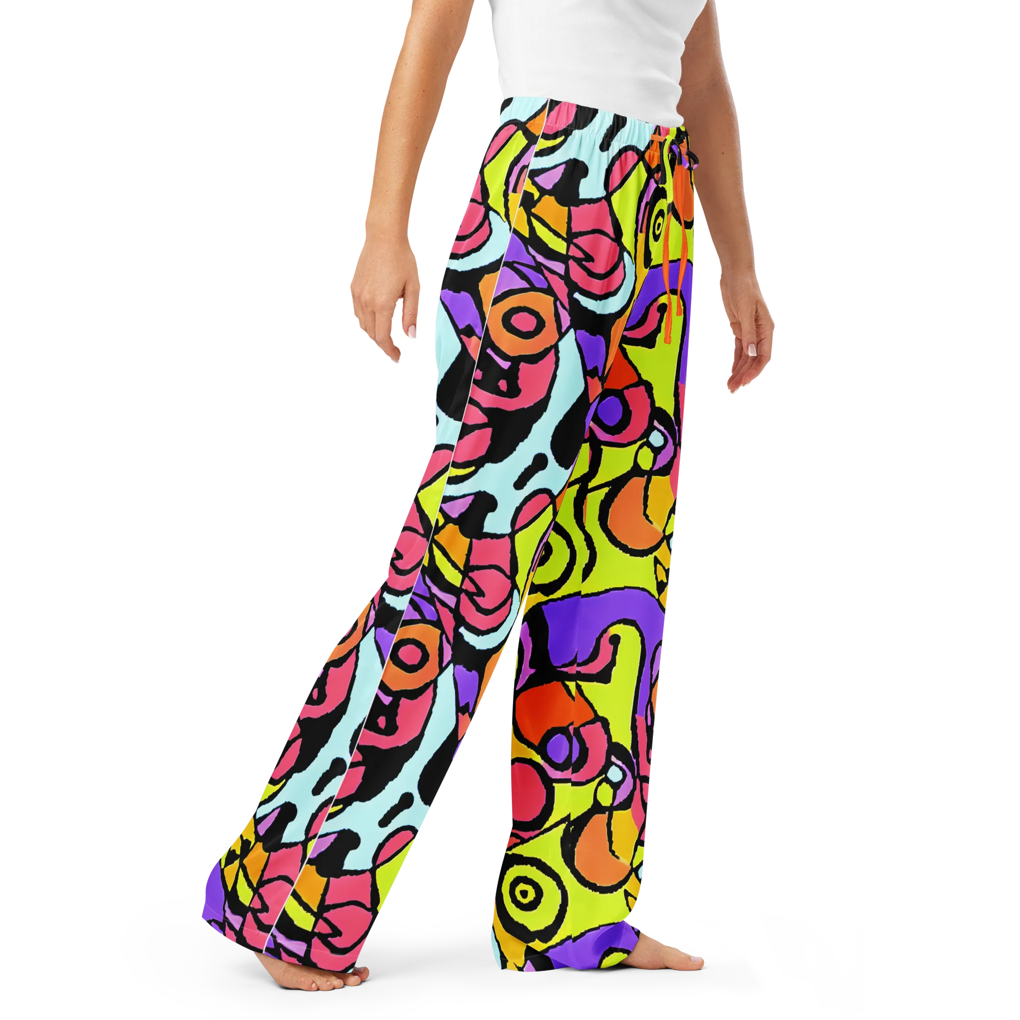 Spirals of Joy on Women's Pajama Pants — Right Front