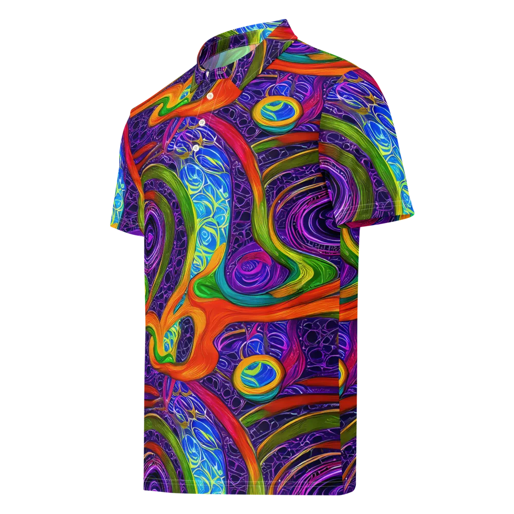 Orchid Circuit on Men's Slim Fit Polo Shirt — Left Front