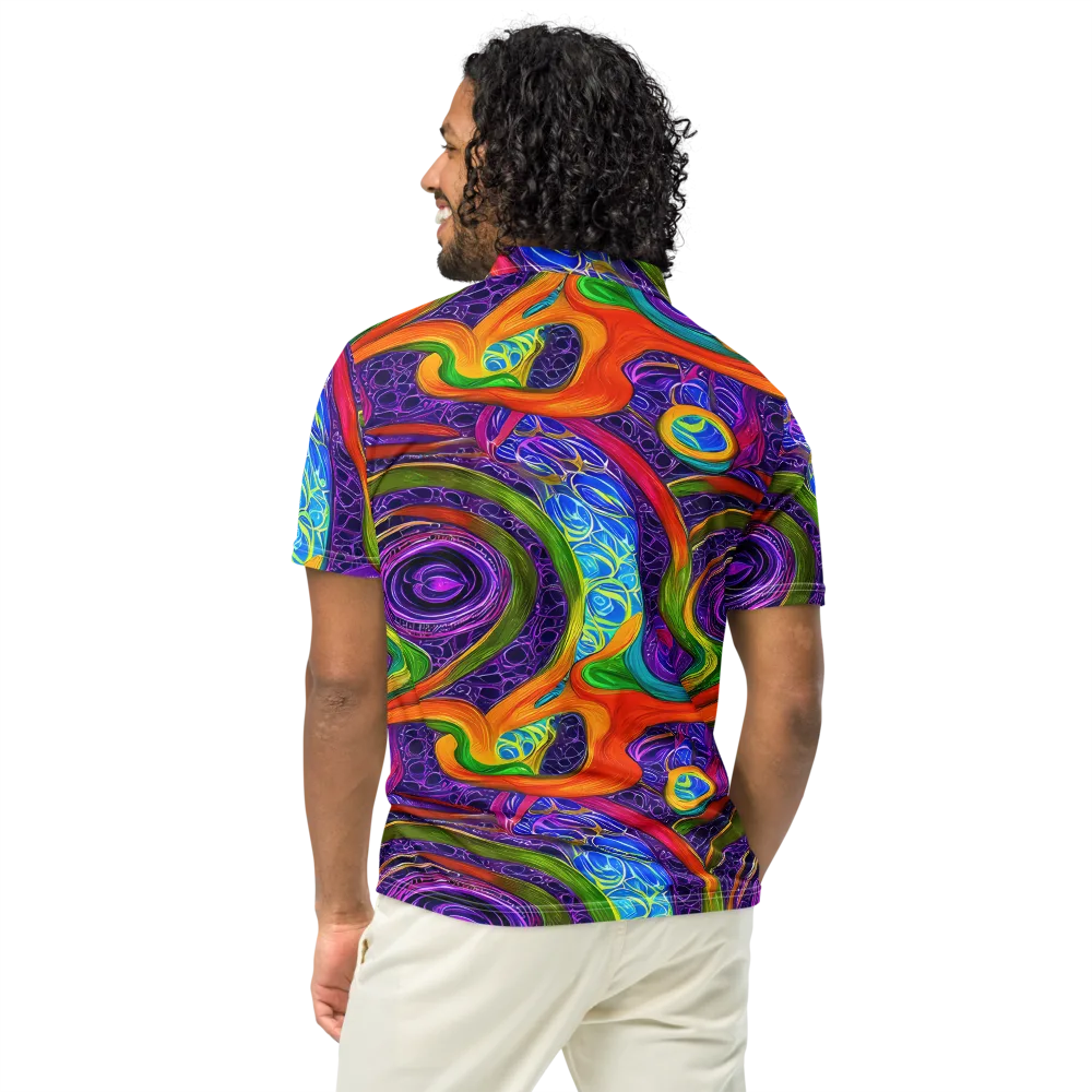 Orchid Circuit on Men's Slim Fit Polo Shirt — Back