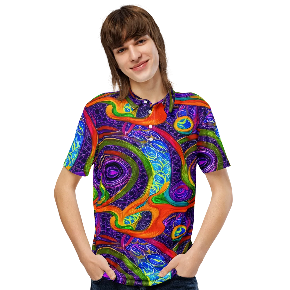 Orchid Circuit on Men's Slim Fit Polo Shirt — Front