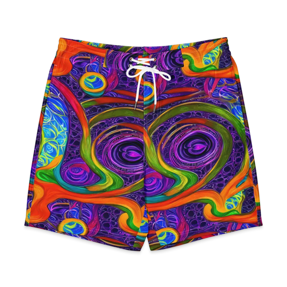 Orchid Circuit on Men's Board Shorts — Front