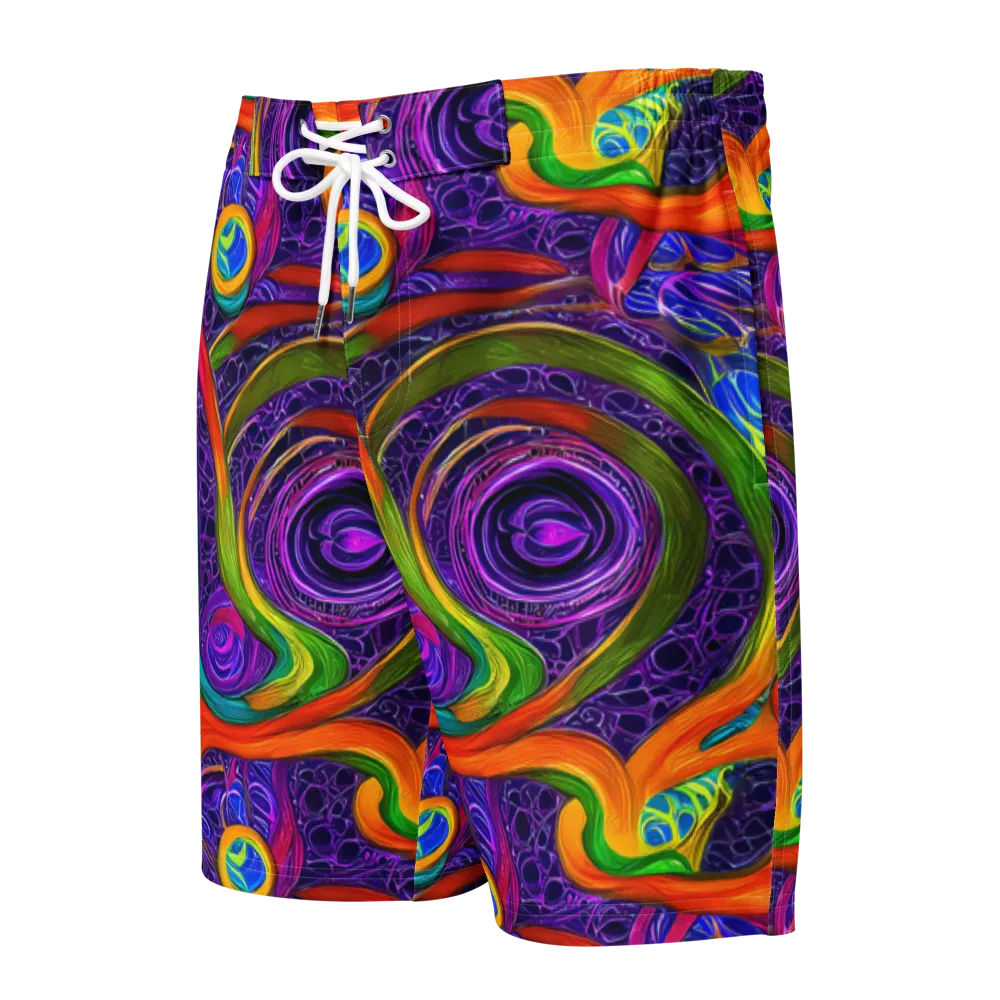 Orchid Circuit on Men's Board Shorts — Front