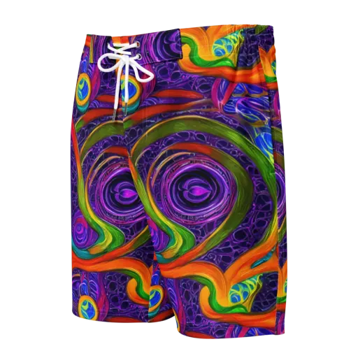 Orchid Circuit on a Men's Board Shorts