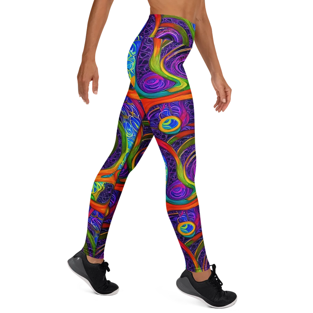 Orchid Circuit on Yoga Leggings — Right