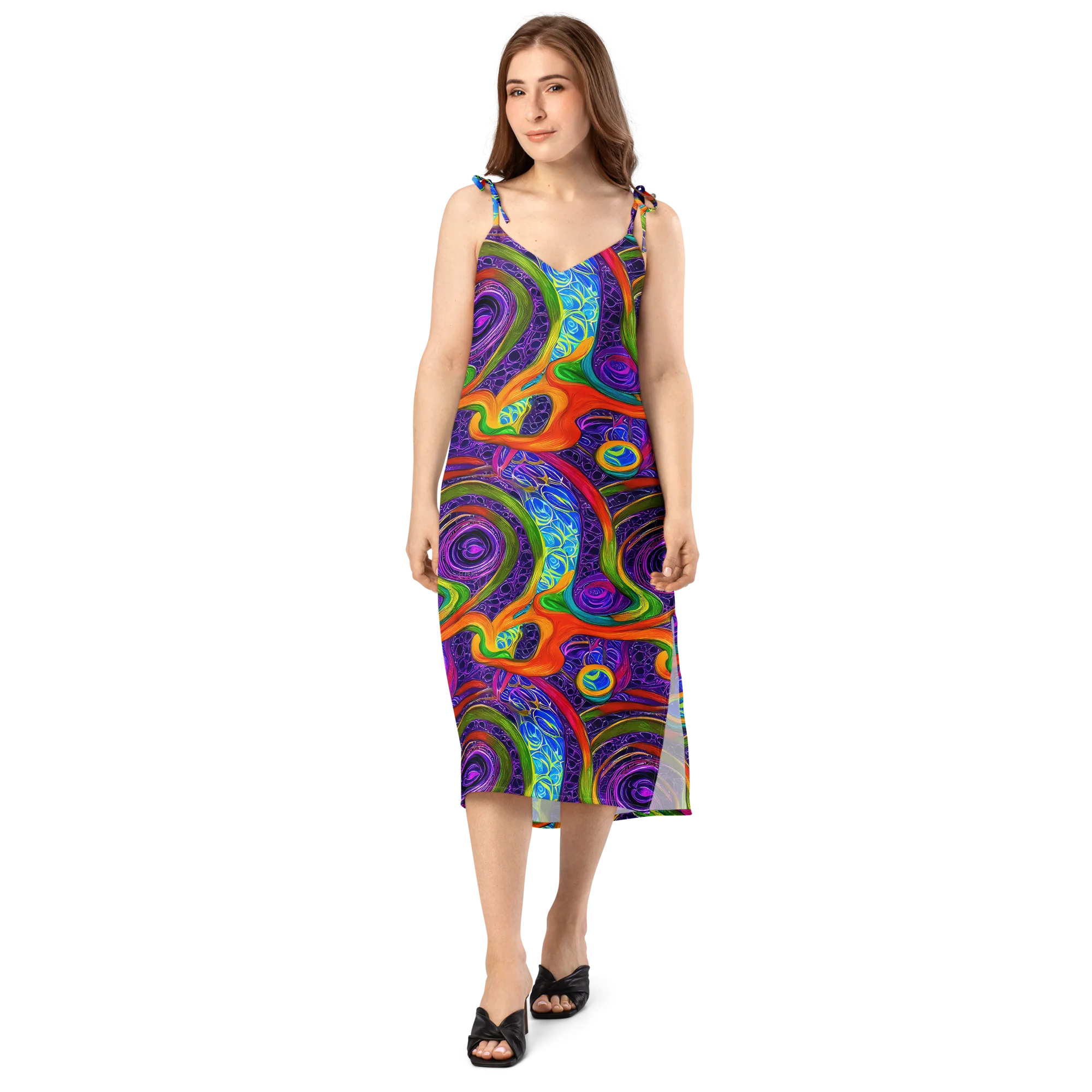 Orchid Circuit on Slip Dress — Front