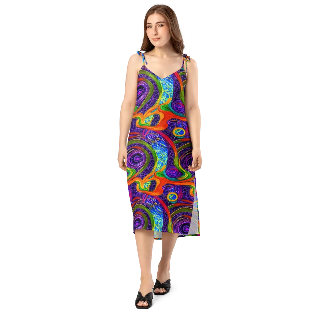 Orchid Circuit on Slip Dress — Front
