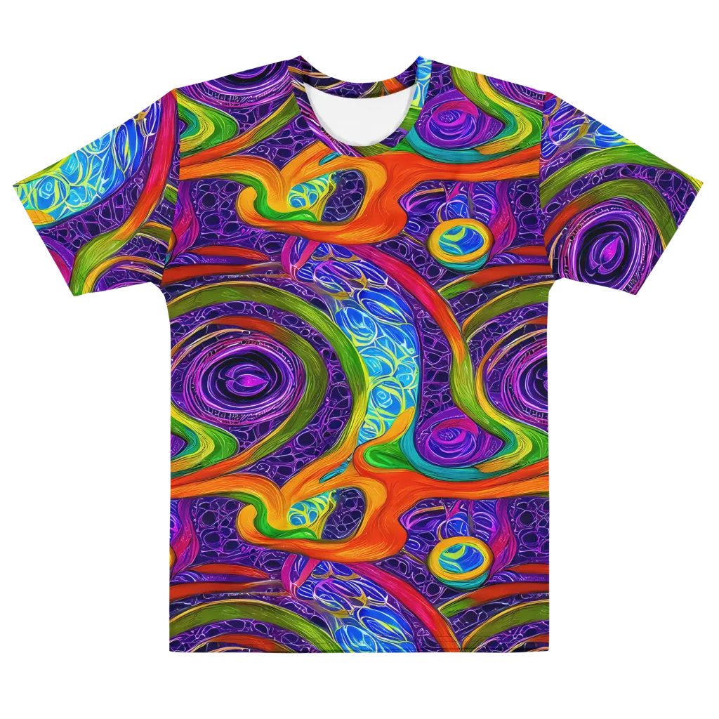 Orchid Circuit on Men's Cotton Crew Neck T-Shirt — Front