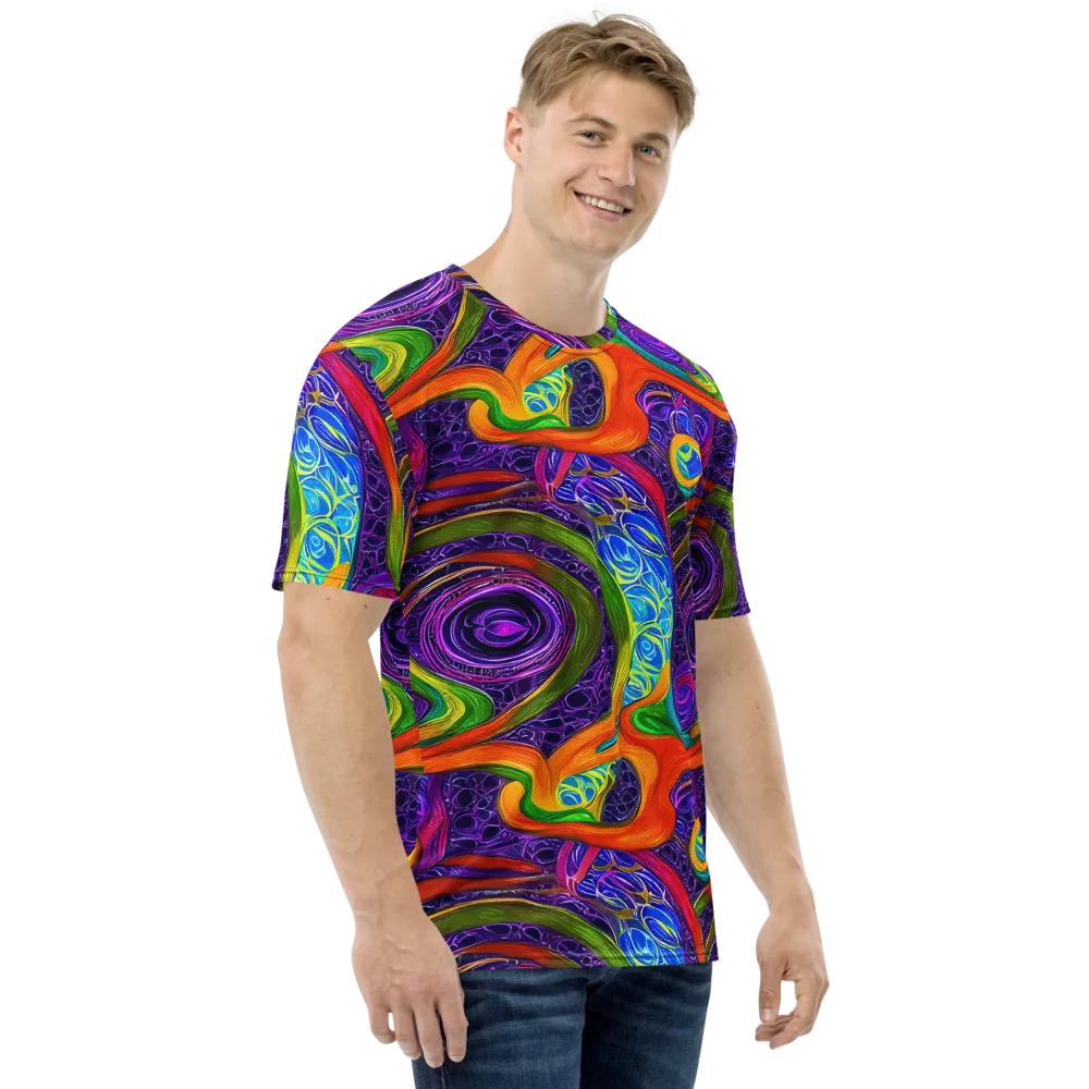 Orchid Circuit on Men's Crew Neck T-Shirt — Right
