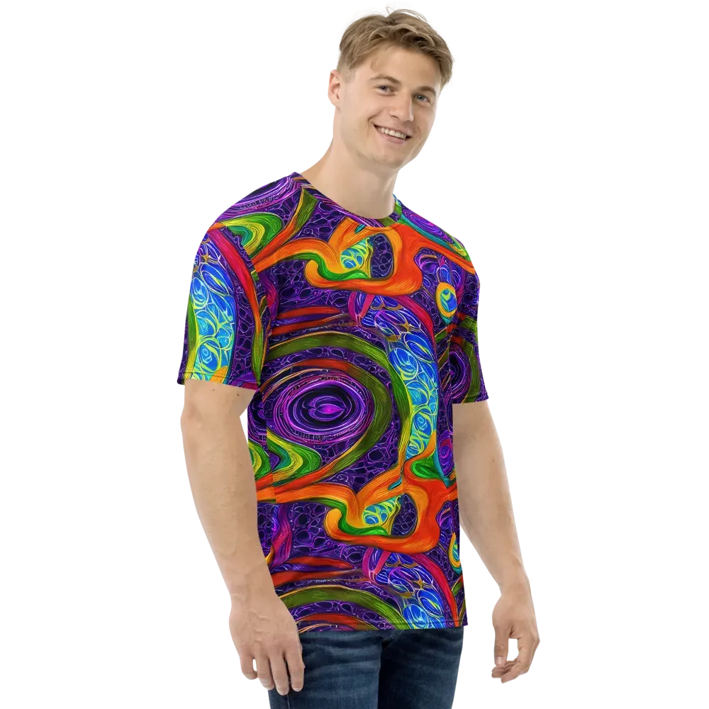 Orchid Circuit on Men's Crew Neck T-Shirt — Right