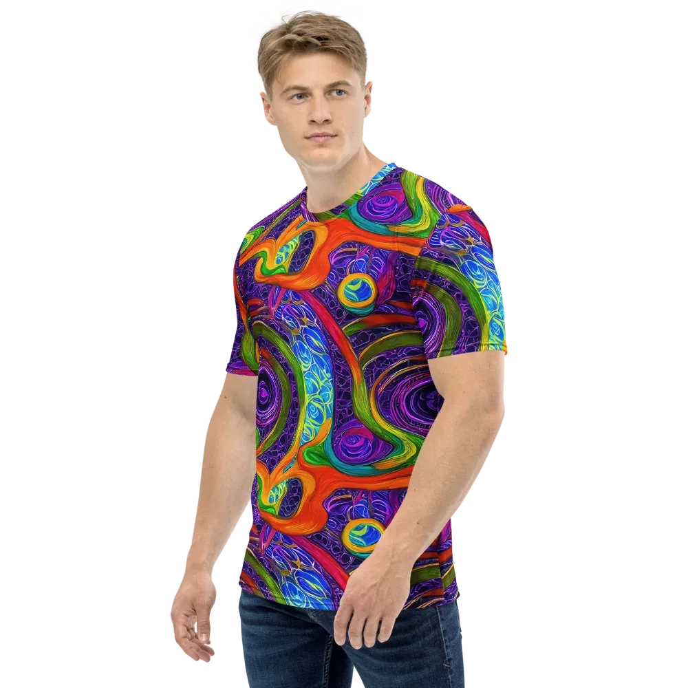 Orchid Circuit on Men's Crew Neck T-Shirt — Left
