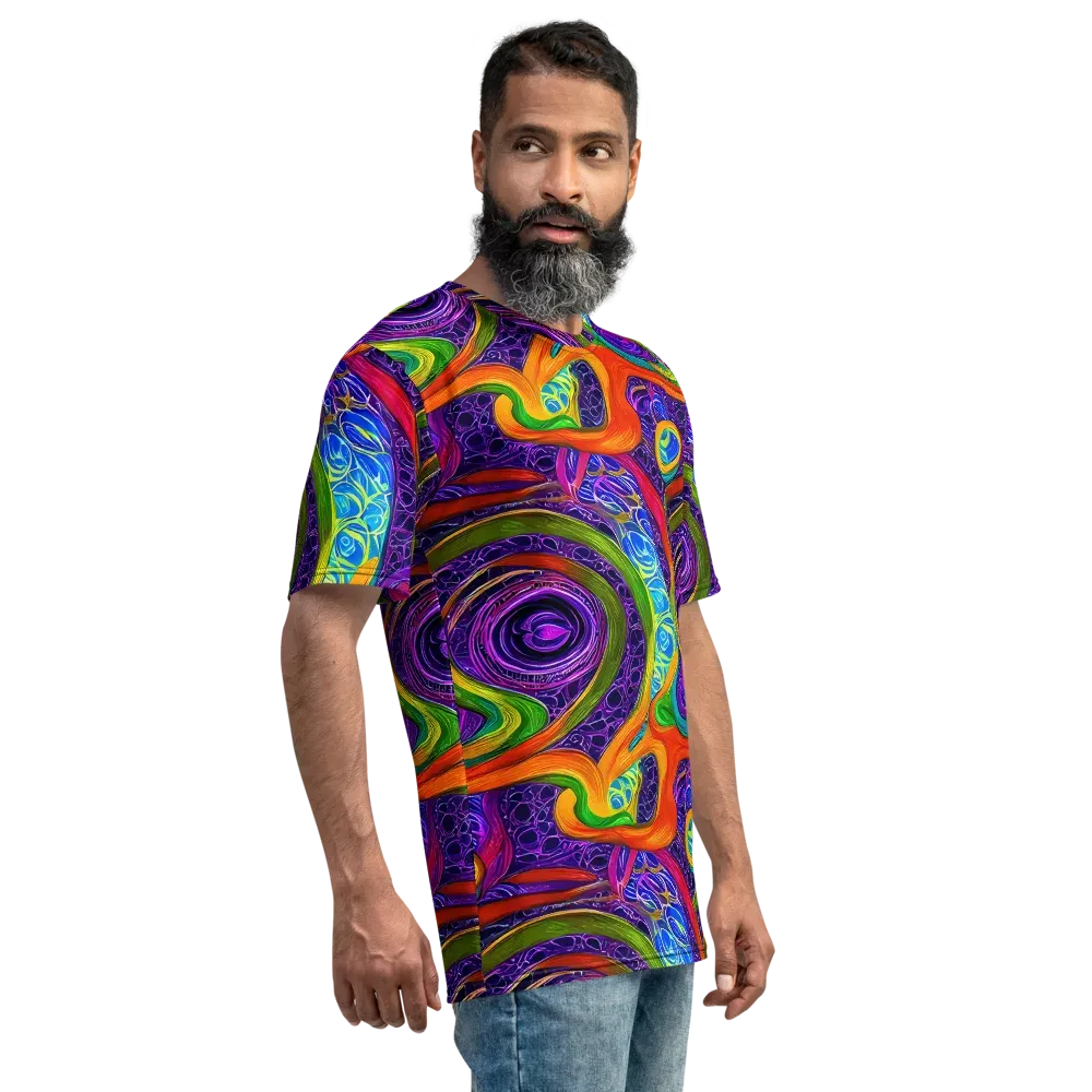 Orchid Circuit on Men's Crew Neck T-Shirt — Right