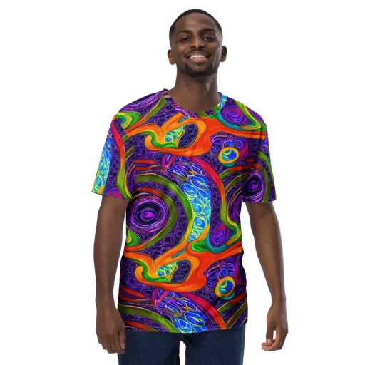 Orchid Circuit on a Men's Crew Neck T-Shirt