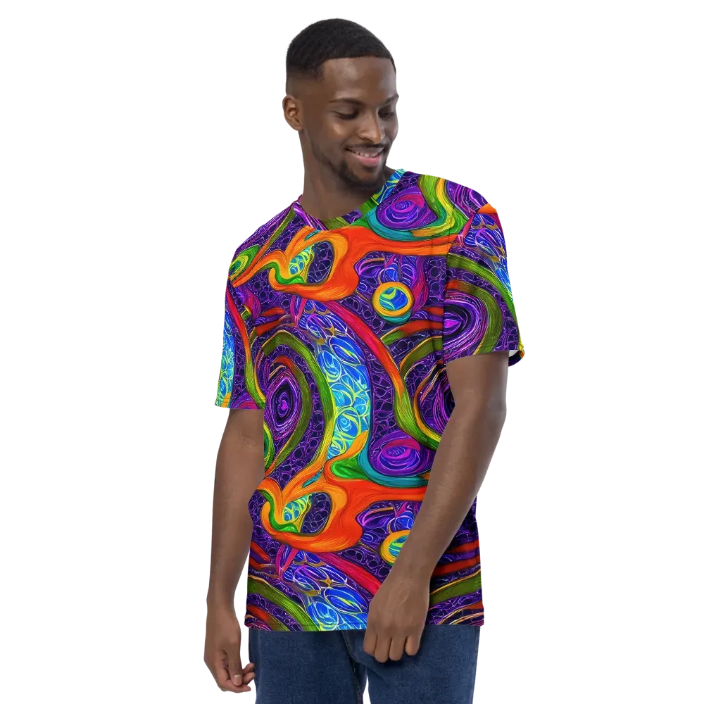 Orchid Circuit on Men's Crew Neck T-Shirt — Left