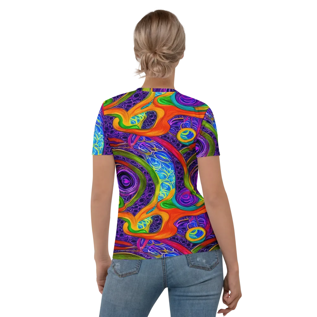 Orchid Circuit on Women's Crew Neck T-Shirt — Back