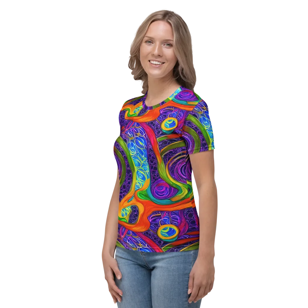 Orchid Circuit on Women's Crew Neck T-Shirt — Left