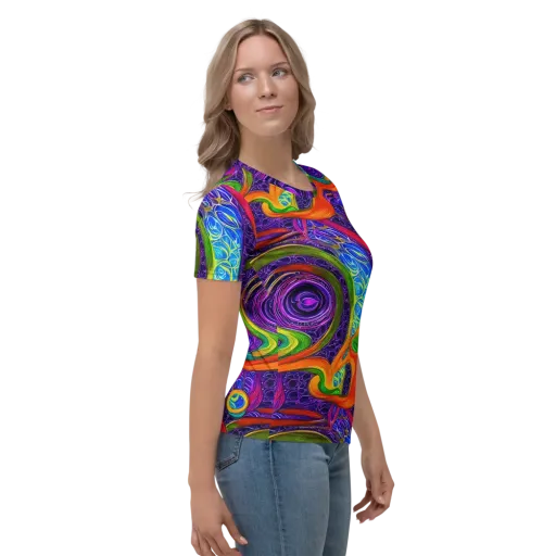 Orchid Circuit on a Women's Crew Neck T-Shirt