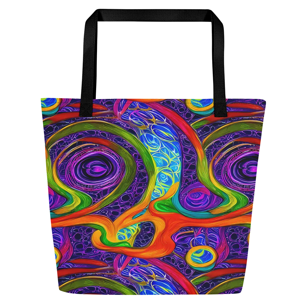 Orchid Circuit on Large Tote Bag W/ Pocket — Front