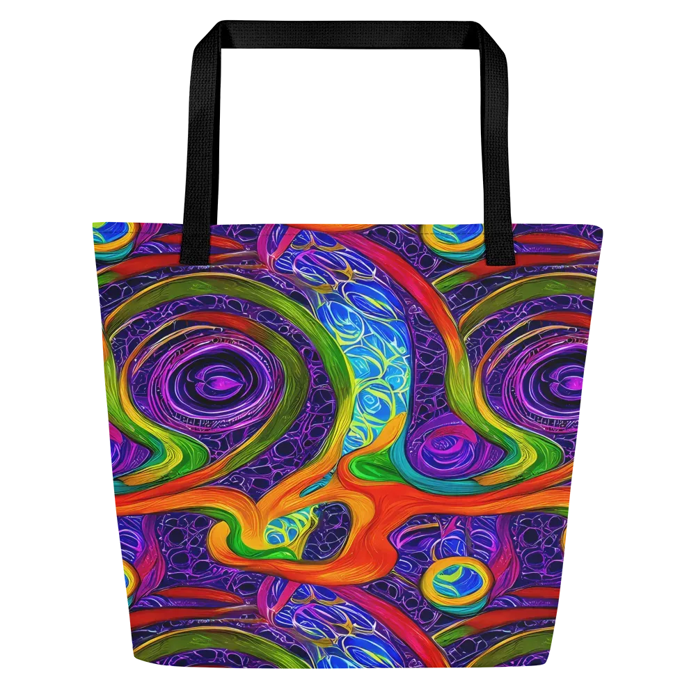 Orchid Circuit on Large Tote Bag W/ Pocket — Front