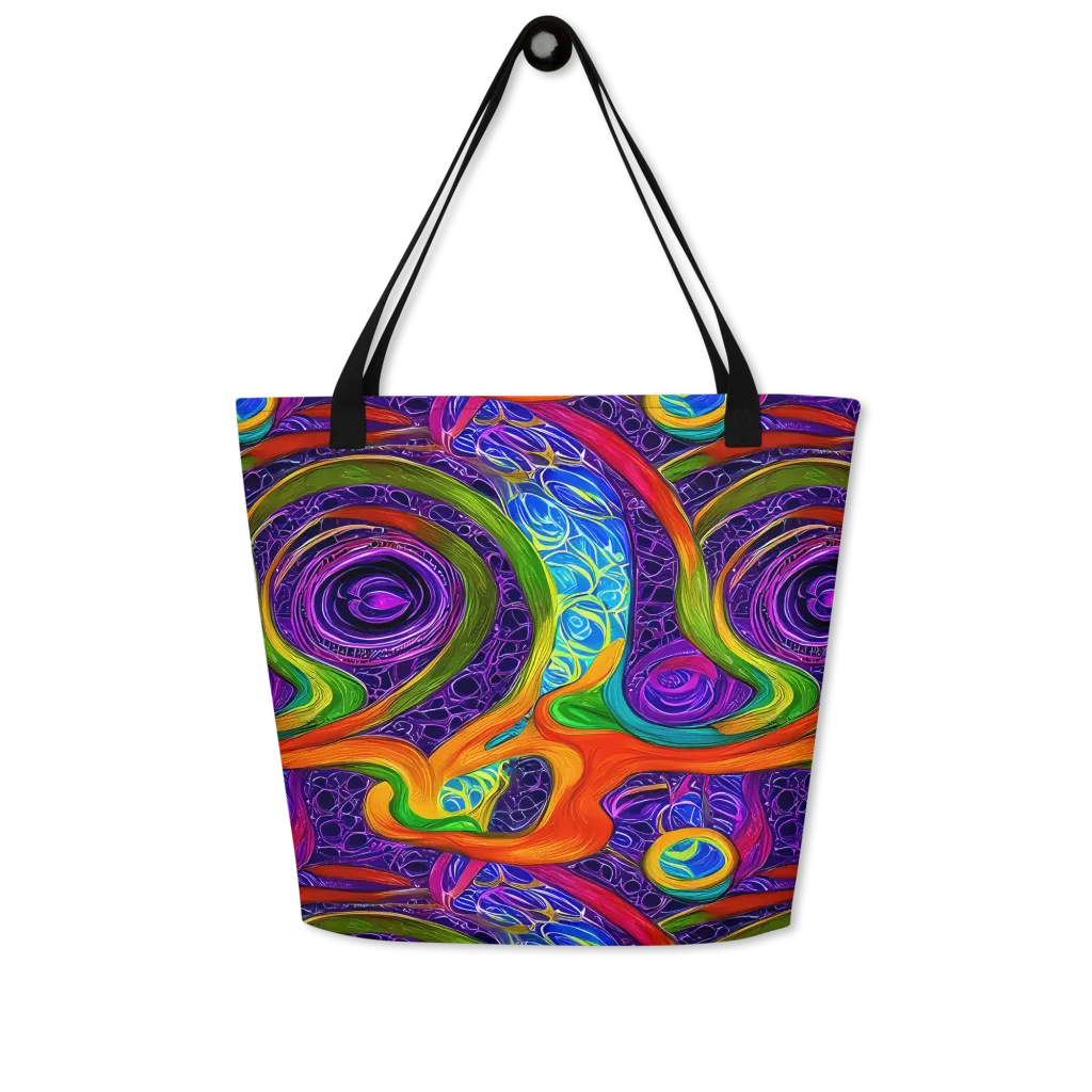 Orchid Circuit on Large Tote Bag W/ Pocket — Front