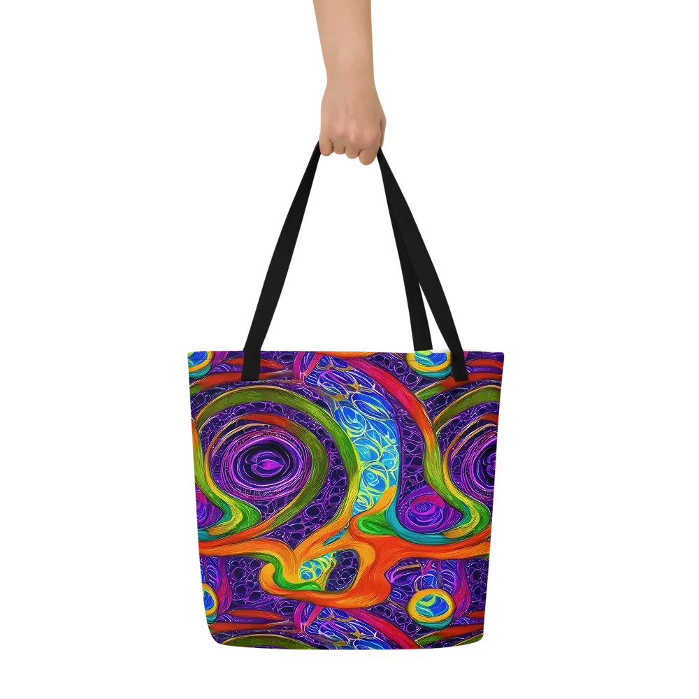 Orchid Circuit on Large Tote Bag W/ Pocket — Front