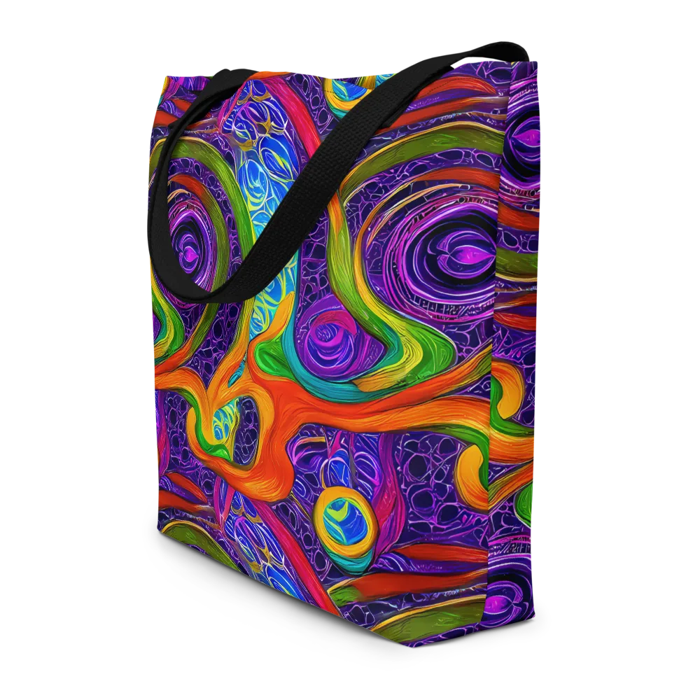 Orchid Circuit on Large Tote Bag W/ Pocket — Front