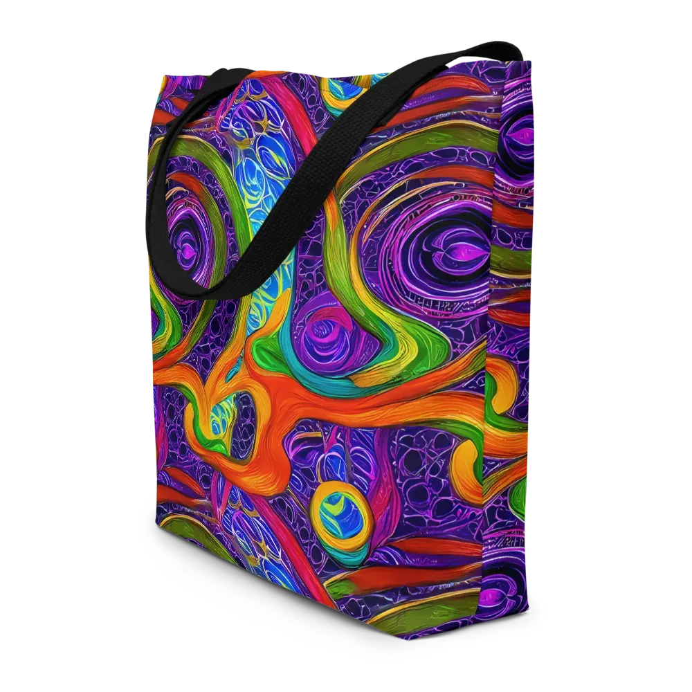 Orchid Circuit on Large Tote Bag W/ Pocket — Front