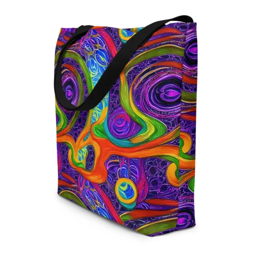 Orchid Circuit on a Large Tote Bag W/ Pocket