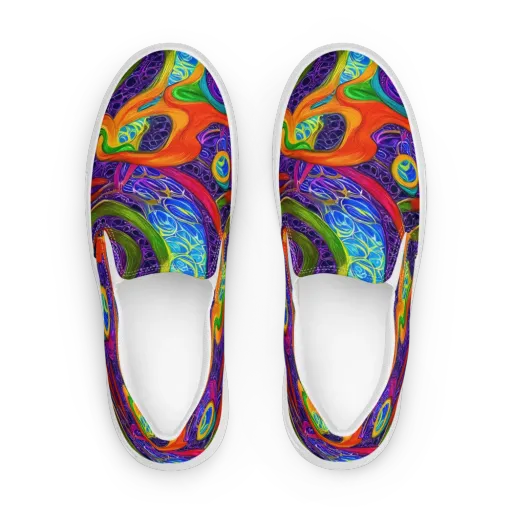 Orchid Circuit on a Women's Slip-On Canvas Shoes