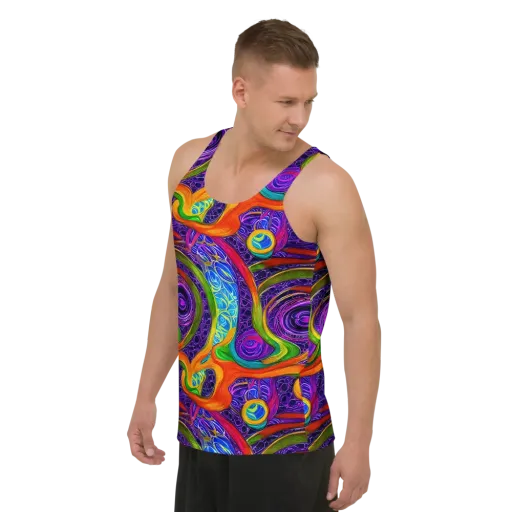 Orchid Circuit on a Men's Tank Top