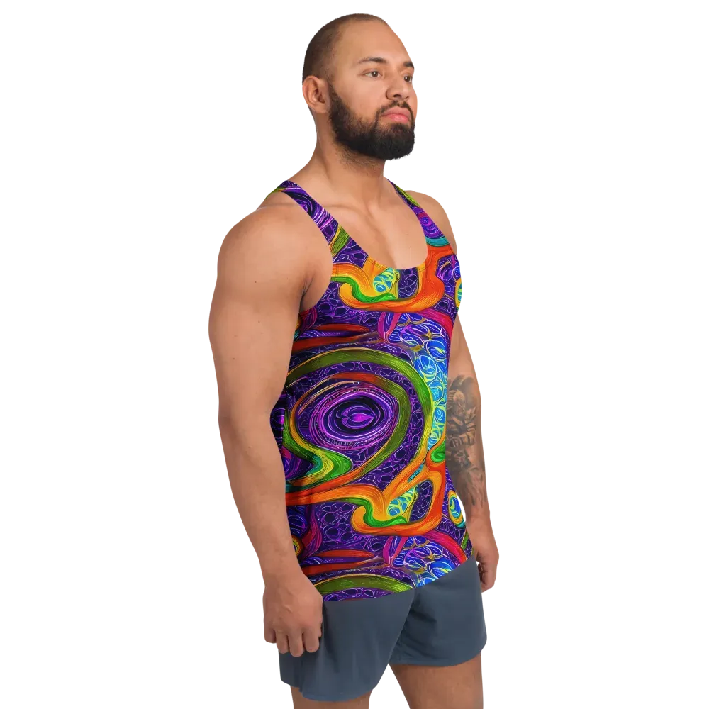 Orchid Circuit on Men's Tank Top — Right Front