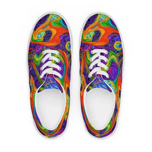 Orchid Circuit on a Men's Lace-Up Canvas Shoes
