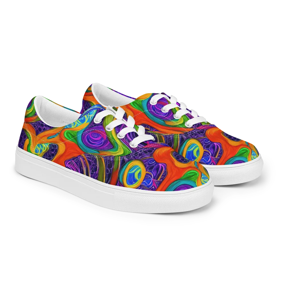 Orchid Circuit on Men's Lace-Up Canvas Shoes — Right Front
