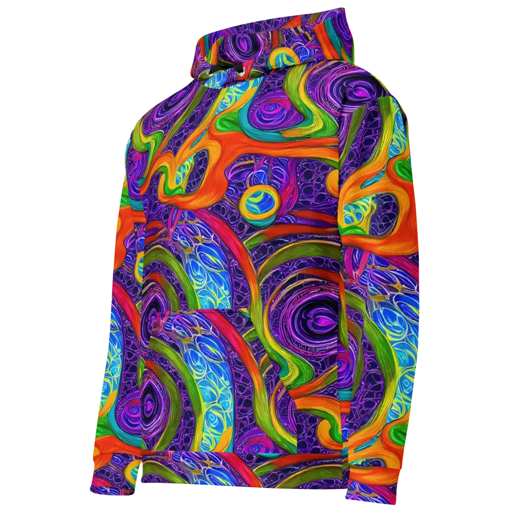 Orchid Circuit on Cotton Hoodie — Left Front