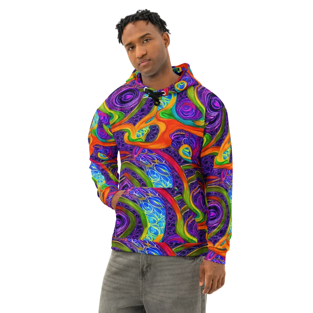Orchid Circuit on Cotton Hoodie — Left Front