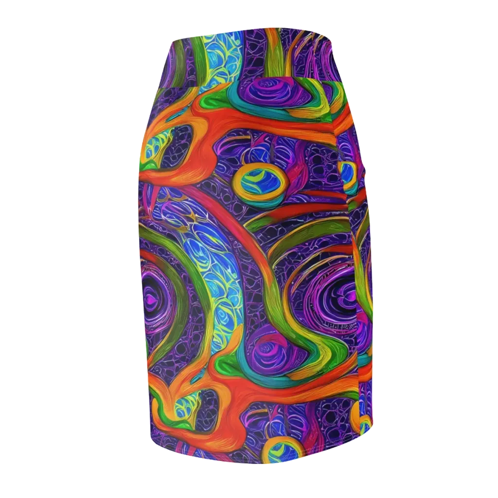 Orchid Circuit on Pencil Skirt — Back Side